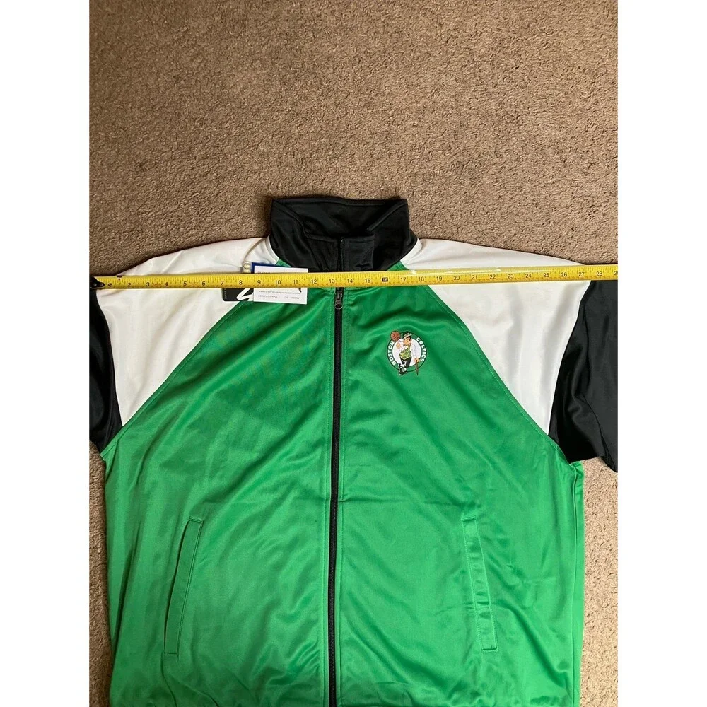 New BOSTON CELTICS Team Basketball NBA Track JACKET Women’s 2XL Carl Banks G-III